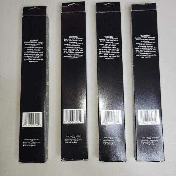 Vintage Robert Alan Candle Company 12" Metallic Taper Candles Red Green 4 Pairs - Picture 2 of 6